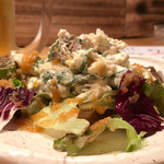 しば酒屋 - お通し マカロニサラダ。