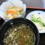 前沢温泉　舞鶴の湯 - 小鉢に漬物付きました