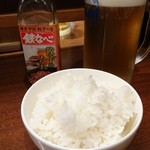 鉄なべ - 生ビール中551円 ごはん中216円