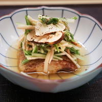 麻布十番 ふくだ - のどぐろ、水菜、松茸煮浸し
