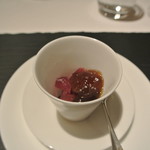 リストランテ カノフィーロ - 和梨とブルーベリーのピクルス　栗の蜂蜜のジェラティーナ