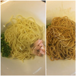 中華蕎麦 はざま - 替え玉（鰯油）→混ぜた後