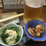 つた - 201709お通しおかひじき帆立