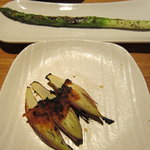 みょうがとアスパラの野菜焼き