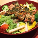 Ootoya - 1710_Ootoya-大戸屋- PIK_BASIL CHICKEN SET＠97,000Rp(バジルチキンサラダセット) ご飯大盛(300g)＠無料サービス