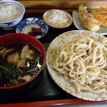 城 - 肉汁うどんセット(800円)_2011-04-16