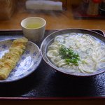 うどん 一福 - 基本のかけうどん（小）です。小でもボリュウム十分あります。