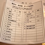 Taishuu izakaya ren - 串カツは紙に個数を書いて提出