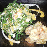 Washoku Gurume Izakaya Iseya - 2000円コースメニュー【春野菜とエビマヨのサラダ】