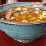 玉蘭 - 極辛麻婆麺。祖師ヶ谷大蔵駅近くのあかずきんの麻婆麺メニュー『あかずきん』より、コクがあり味わい深い麻婆麺。比較することをおすすめします。