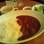 Cafe Birzyy - 特製牛スジ煮込みカレー（ドリンクセット） ９００円