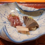 らん亭～ 美日庵 - 凌ぎ ミナミ鮪のネギトロと赤身づけ