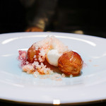 TACUBO - 山梨産ピオーネ モスカートダスティとピオーネのジュレ ヨーグルトのジェラートとグレープフル ーツのグラニテ