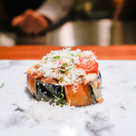 TACUBO - 米茄子と秋刀魚のスカモルツァチーズとトマトのオーブン焼き