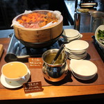 くらすわ レストラン - 「せいろ蒸し」の野菜。 あたたかく蒸されていて、野菜のほっこりとした甘みが凝縮されています♪ 信州味噌（甘味噌）を使ったタレを付けて食べます♪