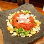 鶏一途 - 蒸し鶏とトマトのサラダ