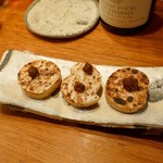 鶏一途 - 長芋 味噌が乗っています