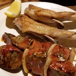 御歌囃子 - 鳥肝と手羽先。肝が新鮮です。