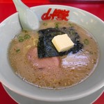 ラーメン山岡家 - 朝ラーメン450円・油少なめ・梅ペースト抜き・バタートッピング60円