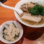 麺屋 六感堂 - 山菜煮干蕎麦＋山菜おこわチャコ飯（過去の限定メニュー）