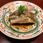 肥後橋 やま本 - 蒸し穴子 いちじくとふかし芋揚げ