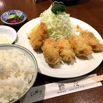 勝漫 - カキフライ定食（1,700円）＆一口カツ（400円）