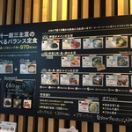 Baransu Shokudou Ando Kafea Sushoku - 店内メニュー看板