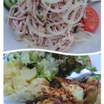 Krone Überlingen - ソーセージサラダ、ドイツ風餃子