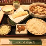 味奈登庵 - 肉南蛮そば＋いか天ぷら＋ごはん＋玉子♡