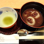 会席料理 かど36 - 白玉ぜんざい芽昆布茶付