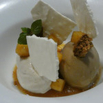 ジュー ドゥ マルシェ - デザート　栗とマスカルポーネチーズのムース　柿のソース