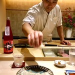 鮨処 有馬 - ご担当頂いた素晴らしい職人。真面目さが味に出ています。有難うございました、