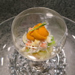イチリン ハナレ - 秋の味覚：雲丹 ずわい蟹 アオリイカ クラゲ いくらのカクテル仕立て2