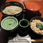 鳥元 - ランチのせいろと鶏そぼろ小丼セット