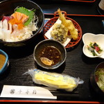 鮨ちふね - ◆海鮮丼と天ぷら御膳（1200円）