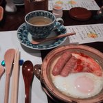 由布院 玉の湯 - 朝食(スペイン風目玉焼き）