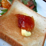 みやこ屋 - まだ、食うかぁーの一品。。。全料理制覇まであと一息　フルーツ系サラダとトースト　08/09