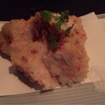 青山 川上庵 - 蓮根とエビのはさみ揚げ