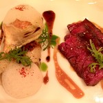 ガストロノミー ジョエル・ロブション - 国産牛のグリエにしアーティーチョーク・フォアグラ・キノコを詰めた”カンデーレ”をマデラ風で