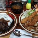 馬場南海 - エビフライとしょうが焼き&カレートッピング