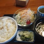 レストラン パリアッチみき - 2017/10/19 和膳セット(ご飯、味噌汁、漬物、サラダ)