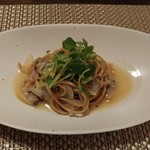 健菜樂食 Zen - 美麻の菜の花オイルで作ったアサリのペペロンチーノ全粒粉生パスタ