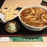 味奈登庵 - カレー南蛮そば大盛り＋穴子天ぷら＋いか天ぷら！