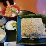 海老天丼セット。