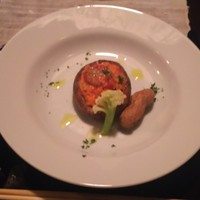 藤右ェ門 栄 - 前菜(つくば産椎茸の魚介詰め オーブン焼き)♪