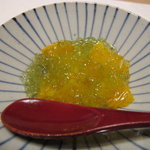 Hirosaku - デザートのオレンジのジェリーかけ