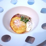 レッジョ・ネレミリア - フランス産洋栗のジェラートと、温かいレモンのフリッタータ