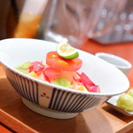 侍.うどん - 侍.うどん×かば村砂丘ぶどう園　「プレミアムぶどう饂飩」！？」