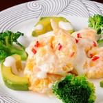 Shrimp fritto with mayonnaise sauce