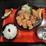 ふじやからあげ - 唐揚げ定食（にんにく・大）